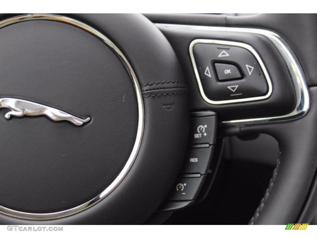 2019 Jaguar XJ R-Sport AWD Ebony Steering Wheel Photo #138436314