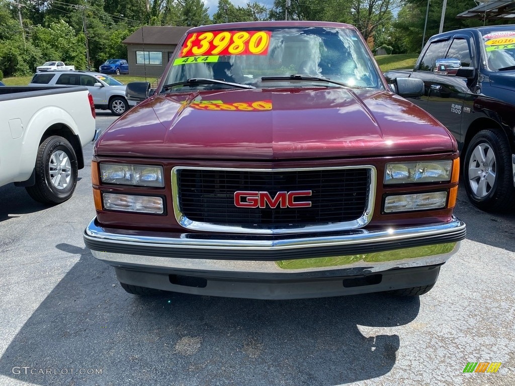 1996 Sierra 1500 SL Extended Cab 4x4 - Dark Hunt Club Red Metallic / Maroon photo #2