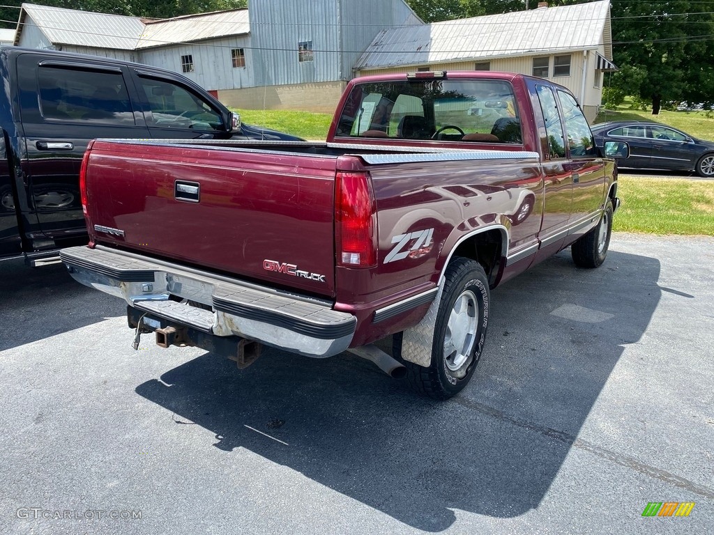 1996 Sierra 1500 SL Extended Cab 4x4 - Dark Hunt Club Red Metallic / Maroon photo #4