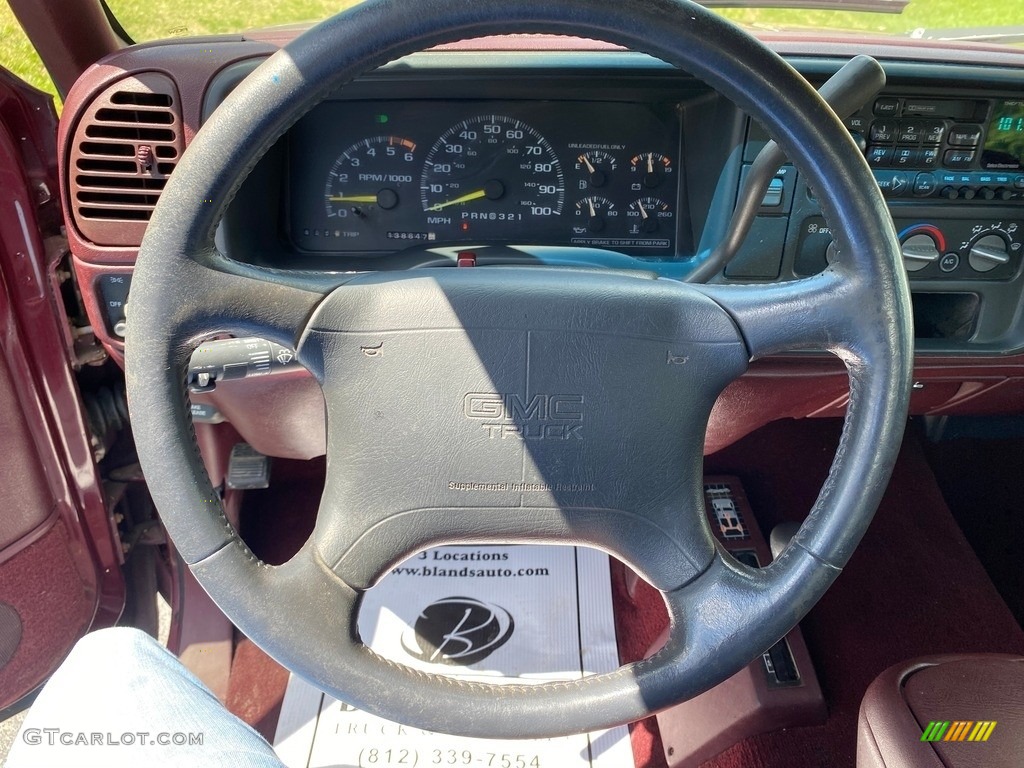 1996 Sierra 1500 SL Extended Cab 4x4 - Dark Hunt Club Red Metallic / Maroon photo #9