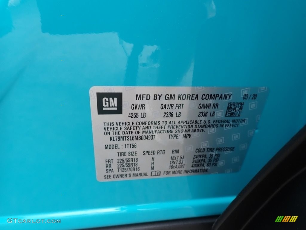 2021 TrailBlazer RS - Oasis Blue / Jet Black photo #15