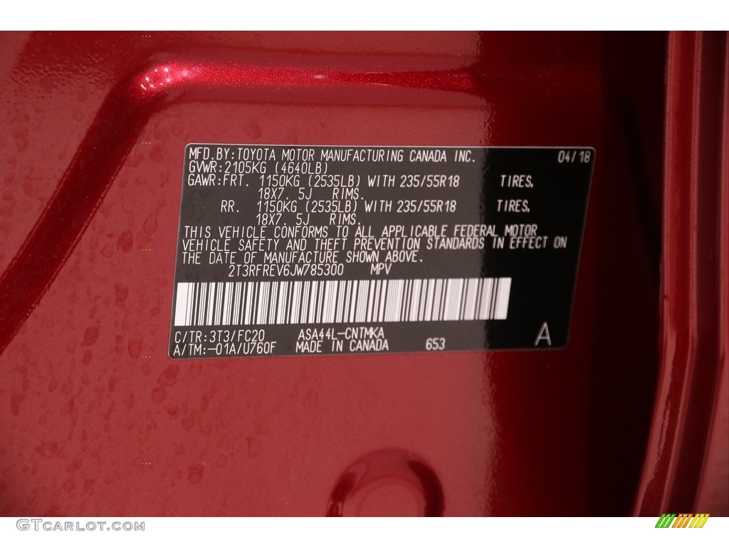2018 RAV4 Adventure AWD - Ruby Flare Pearl / Black photo #20