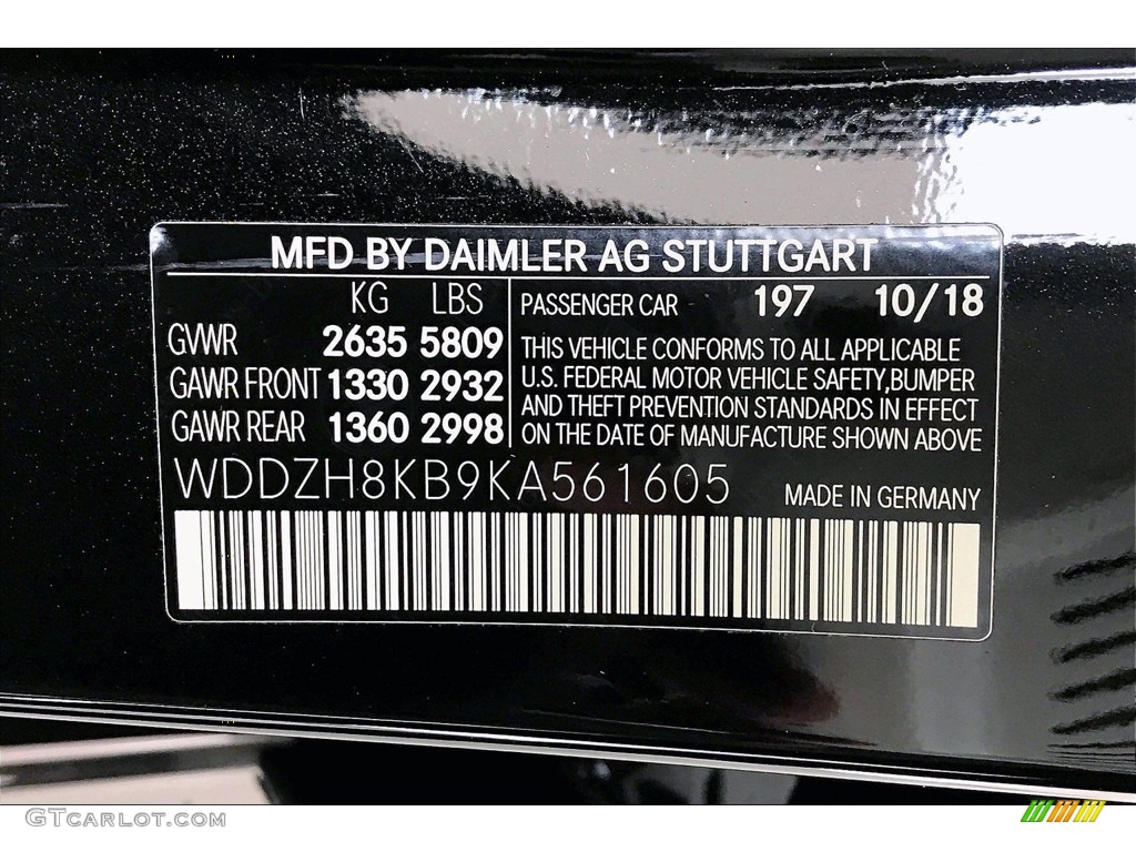 2019 Mercedes-Benz E AMG 63 S 4Matic Wagon Color Code Photos