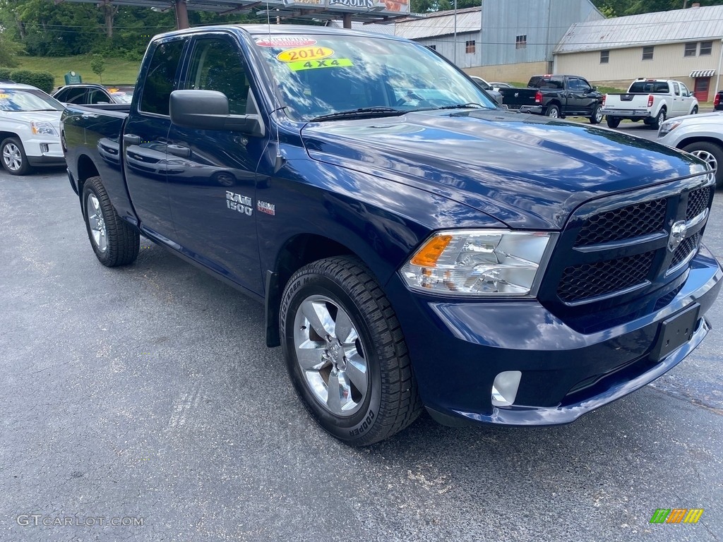 2014 1500 Express Quad Cab 4x4 - True Blue Pearl Coat / Black/Diesel Gray photo #4
