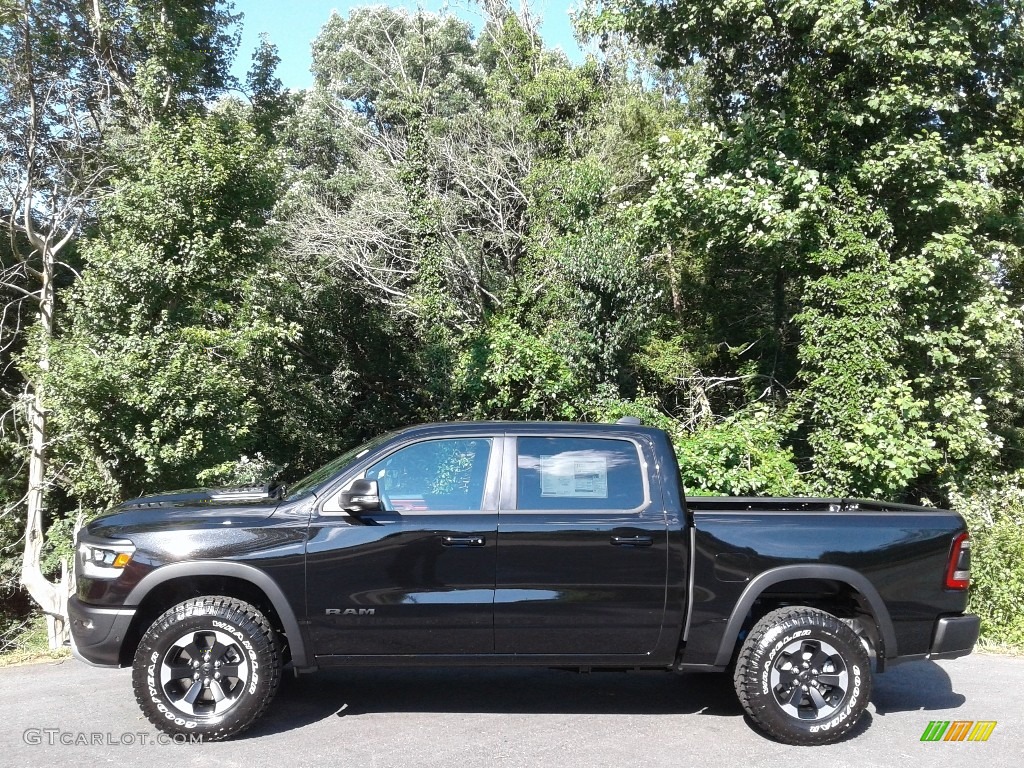 2020 1500 Rebel Crew Cab 4x4 - Diamond Black Crystal Pearl / Red/Black photo #1