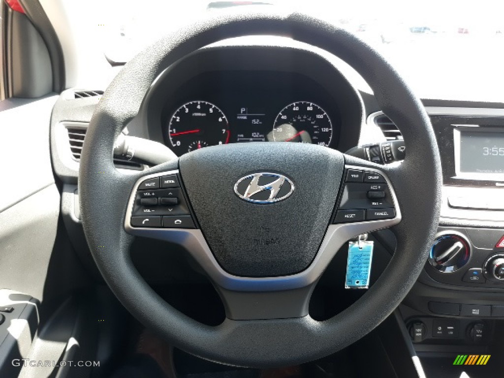 2020 Hyundai Accent SE Black Steering Wheel Photo #138454409