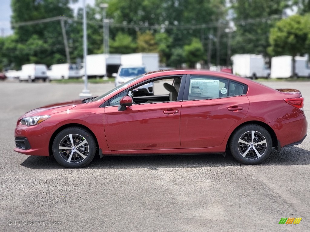 2020 Impreza Premium Sedan - Crimson Red Pearl / Ivory photo #3