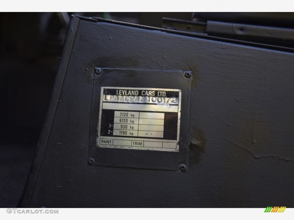 1981 Land Rover Series III 2 Door Info Tag Photos