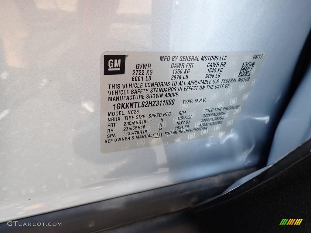 2017 Acadia All Terrain SLE AWD - Sky Blue Metallic / Jet Black photo #14