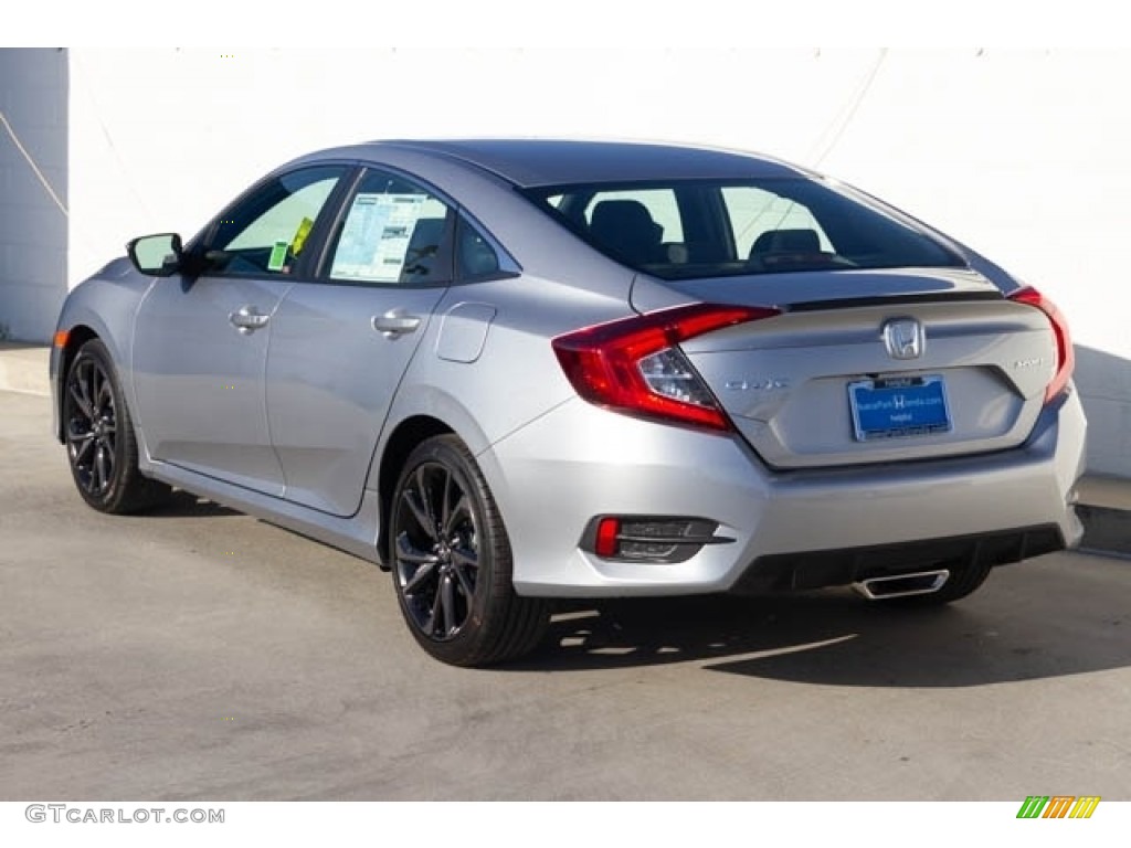 2020 Civic Sport Sedan - Lunar Silver Metallic / Black photo #2