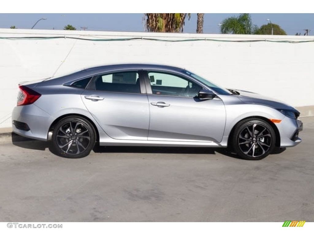 2020 Civic Sport Sedan - Lunar Silver Metallic / Black photo #5