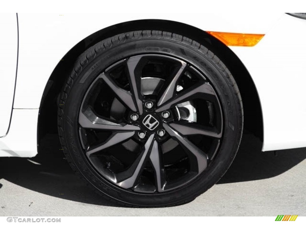 2020 Civic Sport Sedan - Platinum White Pearl / Black photo #14