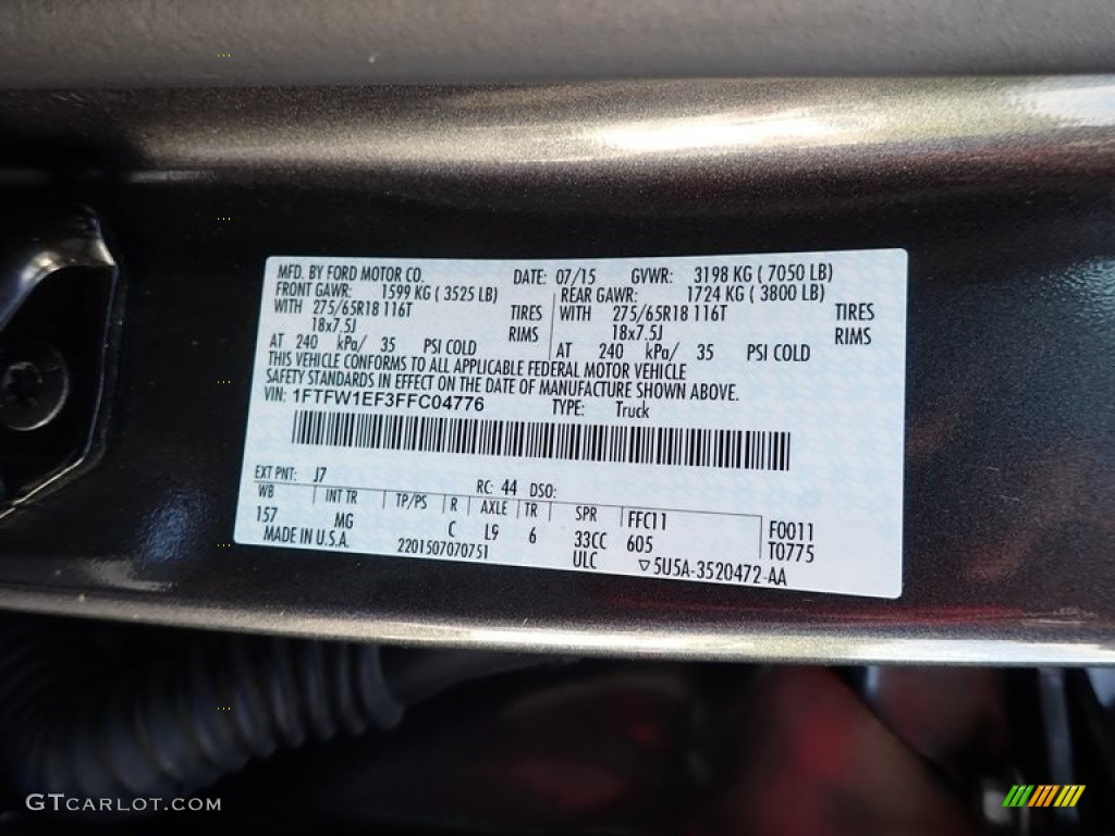 2015 F150 XLT SuperCrew 4x4 - Magnetic Metallic / Medium Earth Gray photo #15