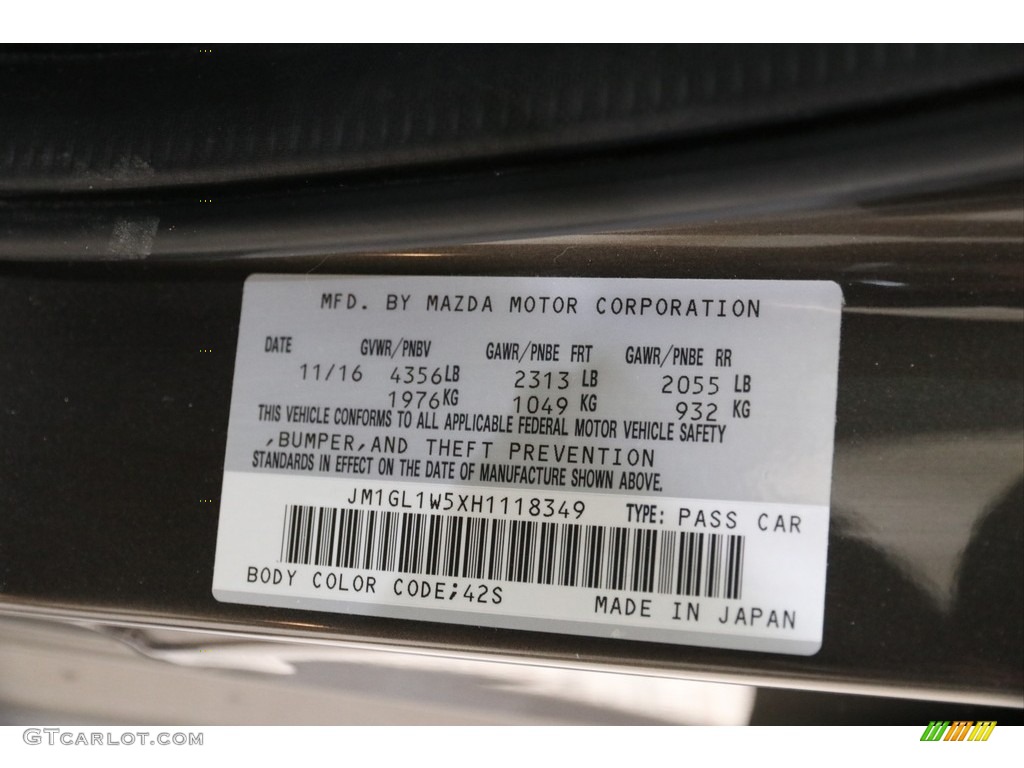 2017 Mazda6 Grand Touring - Titanium Flash Mica / Parchment photo #21