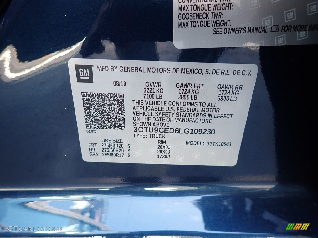 2020 Sierra 1500 Elevation Crew Cab 4WD - Pacific Blue Metallic / Jet Black photo #16