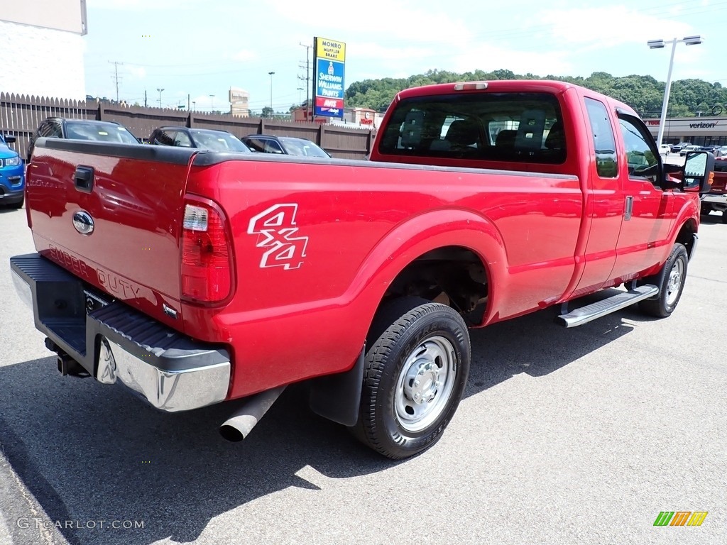 2011 F250 Super Duty XLT SuperCab 4x4 - Vermillion Red / Black Two Tone Leather photo #6