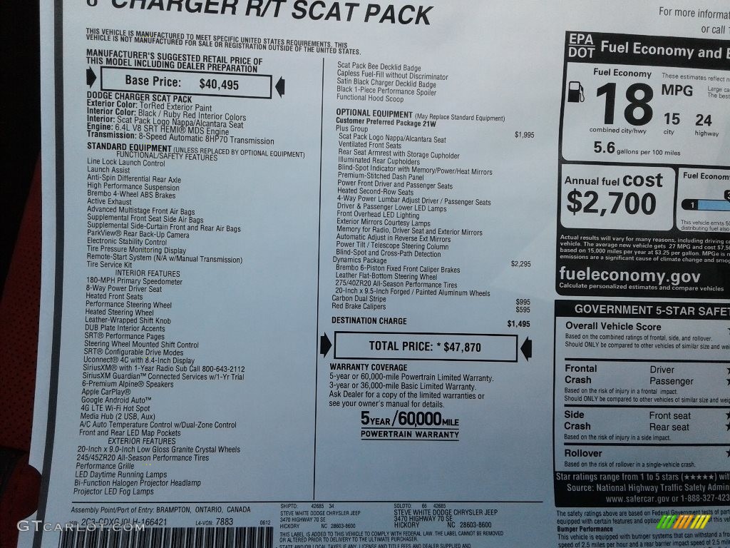 2020 Charger Scat Pack - TorRed / Black/Ruby Red photo #28