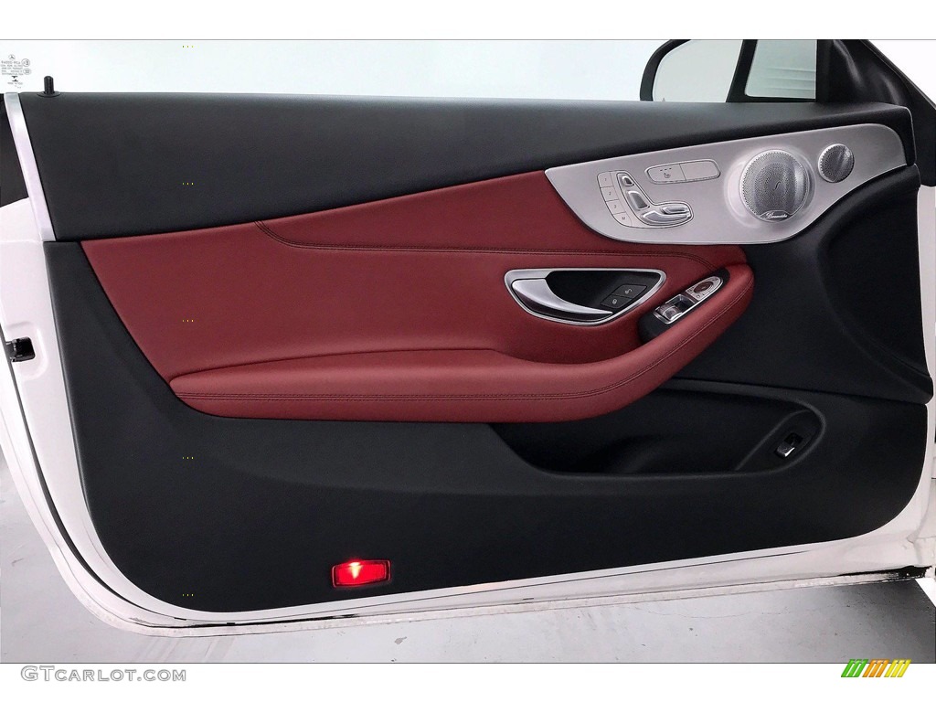 2018 Mercedes-Benz C 300 Coupe Cranberry Red/Black Door Panel Photo #138484594