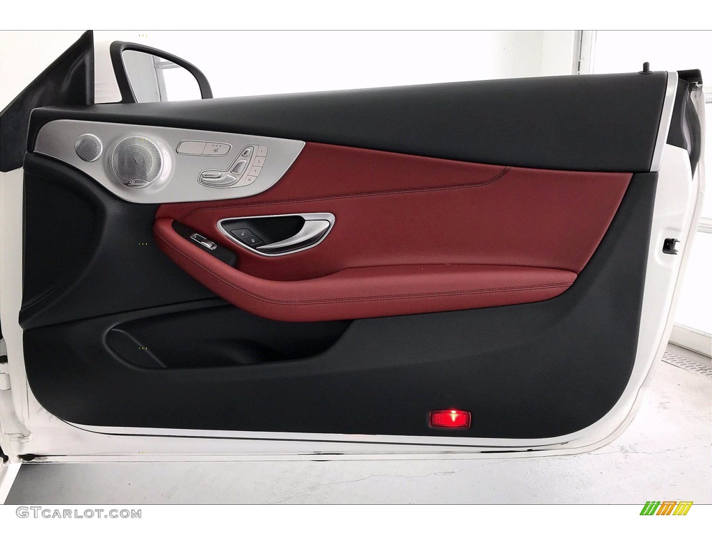 2018 Mercedes-Benz C 300 Coupe Cranberry Red/Black Door Panel Photo #138484621