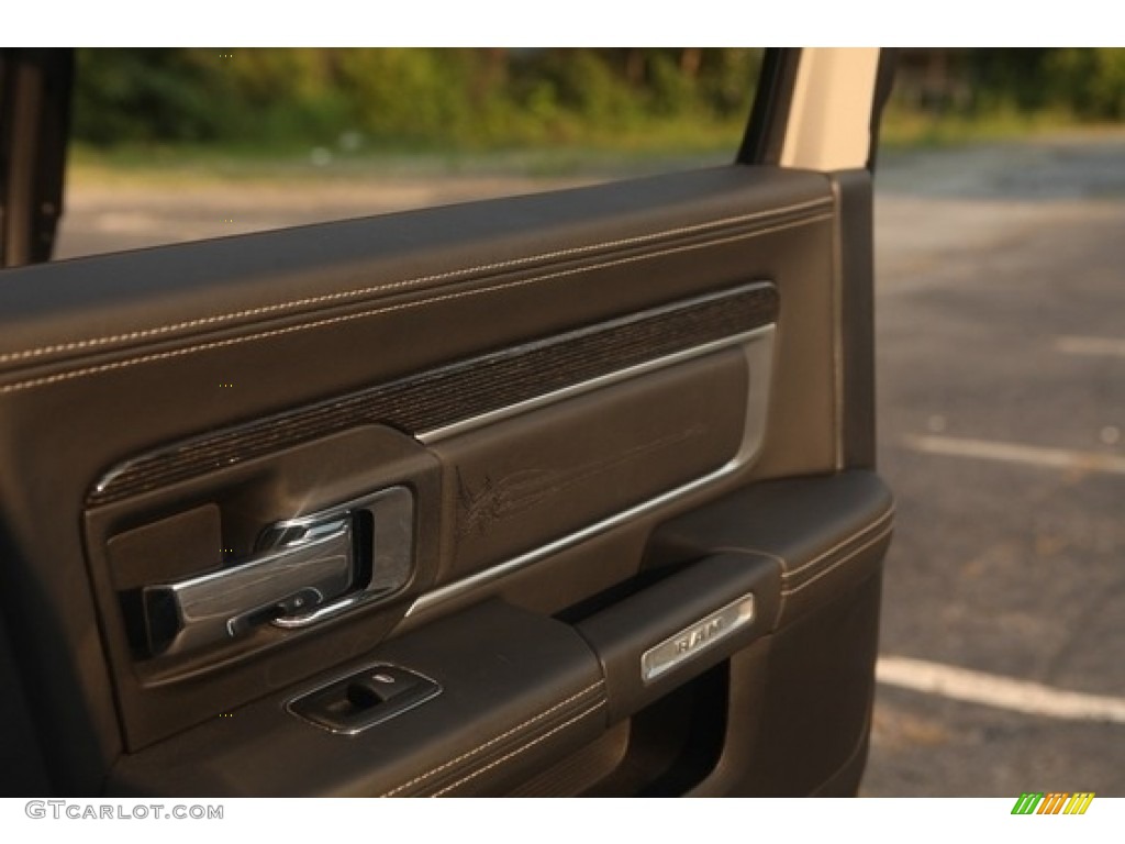 2015 Ram 2500 Laramie Longhorn Mega Cab 4x4 Black Door Panel Photo #138490110