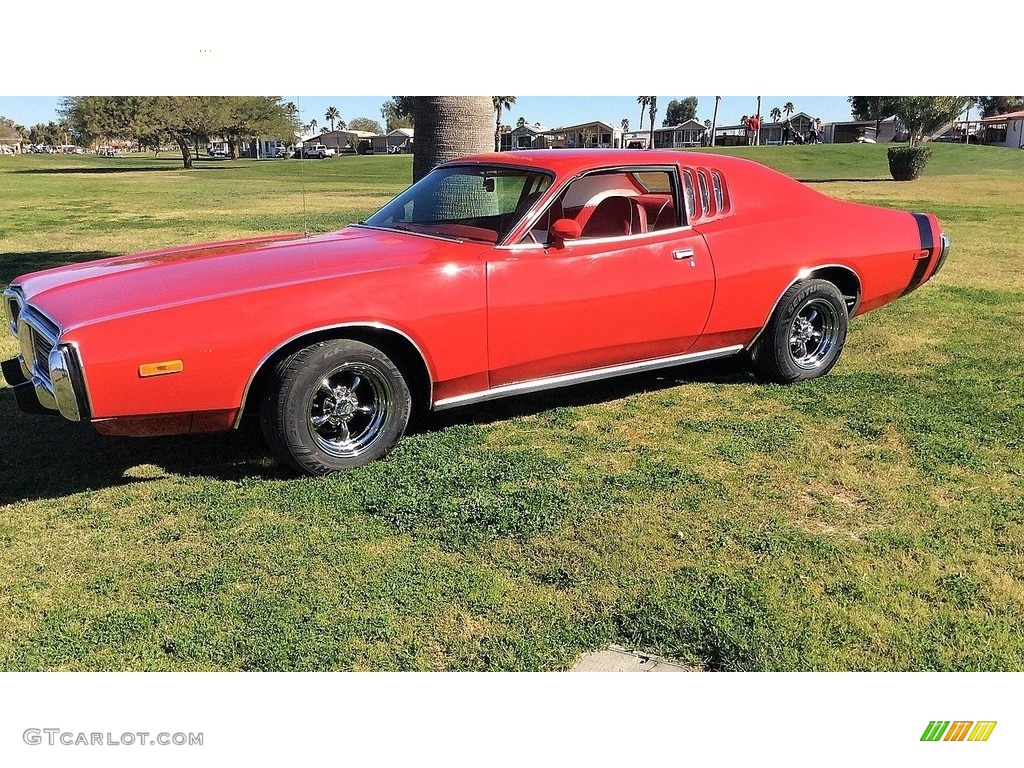 Bright Red 1973 Dodge Charger SE Exterior Photo #138499128