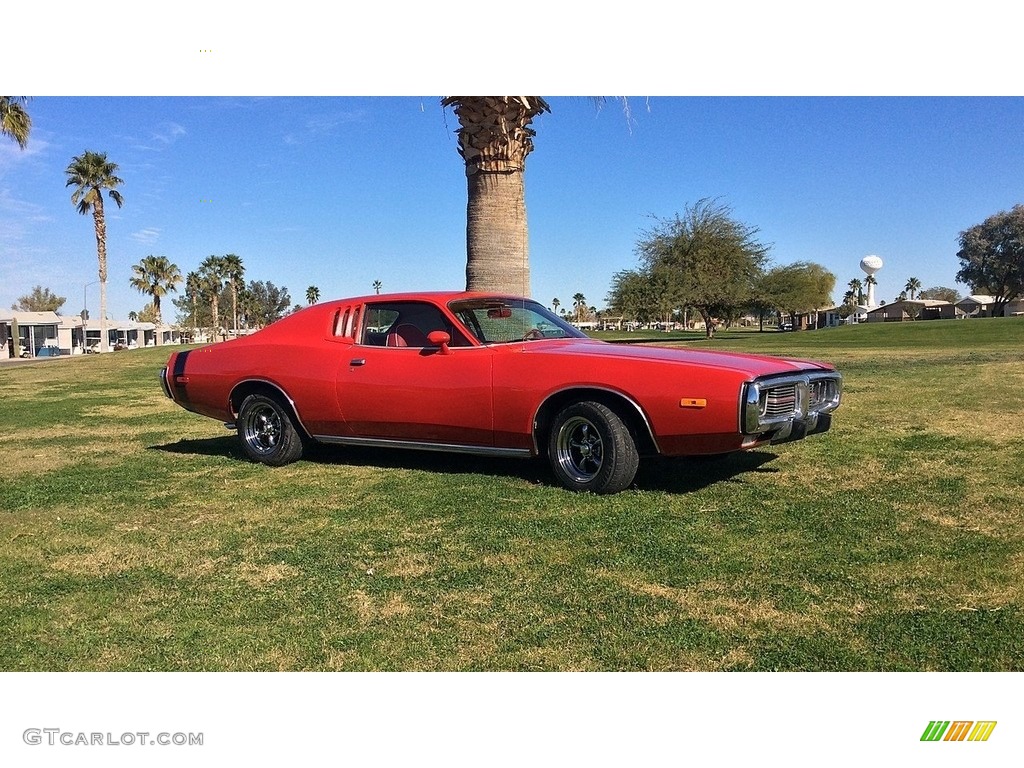 Bright Red 1973 Dodge Charger SE Exterior Photo #138499317