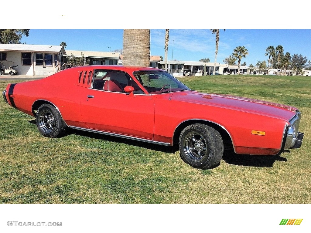 Bright Red 1973 Dodge Charger SE Exterior Photo #138499374