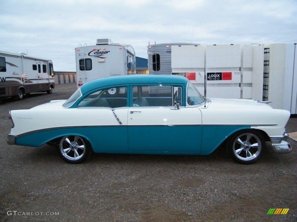 Twilight Turquoise 1956 Chevrolet 210 Delray 2 Door Sedan Exterior Photo #138500511
