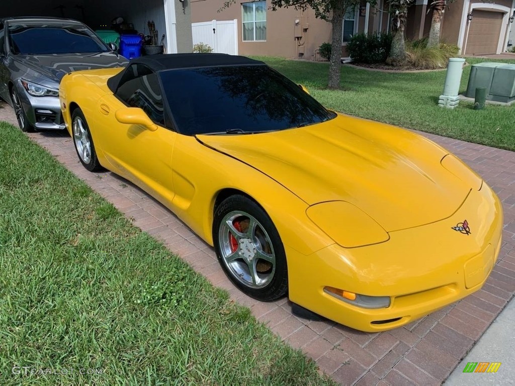 2000 Corvette Convertible - Millennium Yellow / Black photo #3