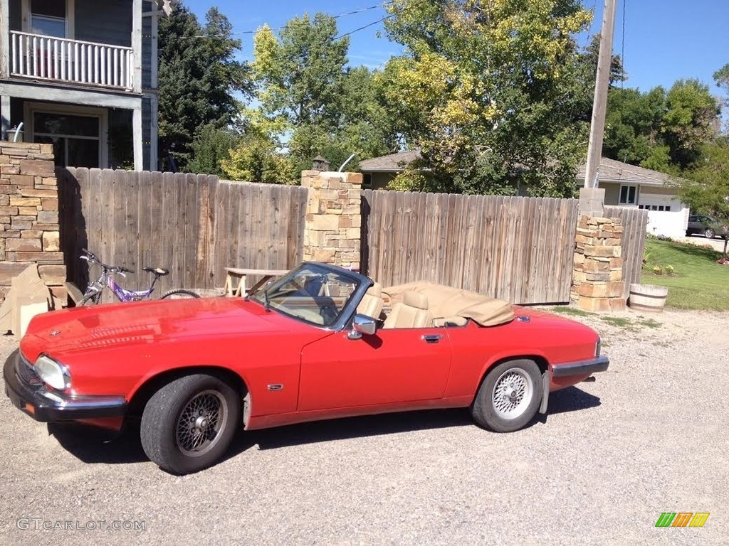1992 XJ XJS V12 Convertible - Signal Red / Beige photo #1