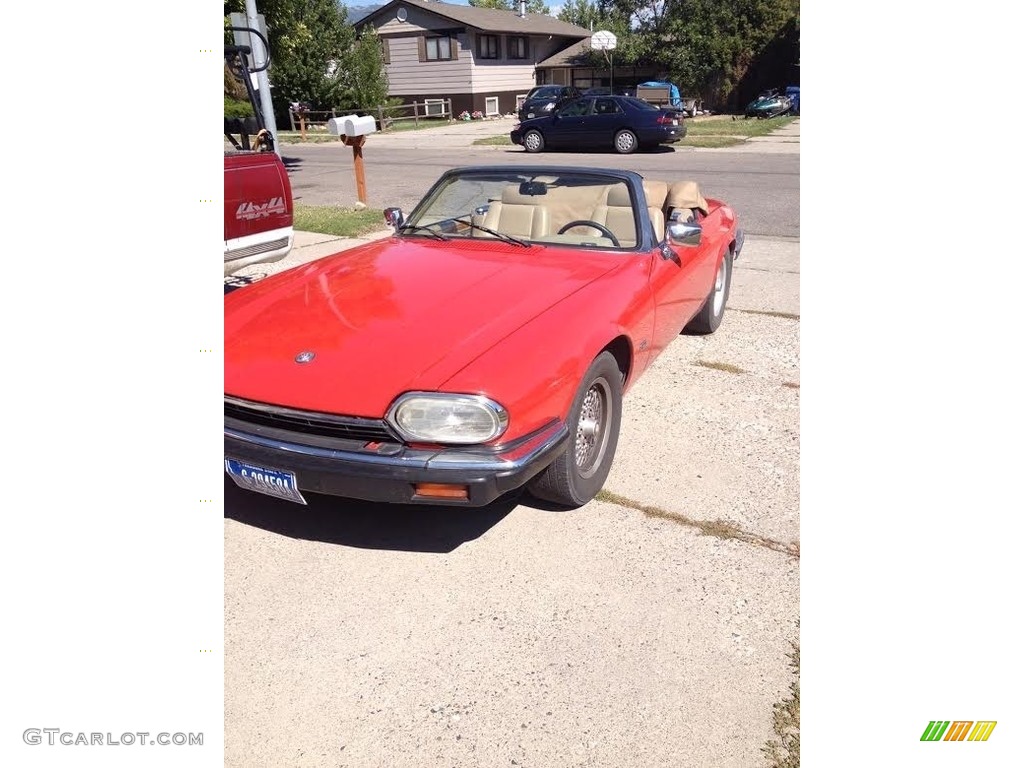 1992 XJ XJS V12 Convertible - Signal Red / Beige photo #3