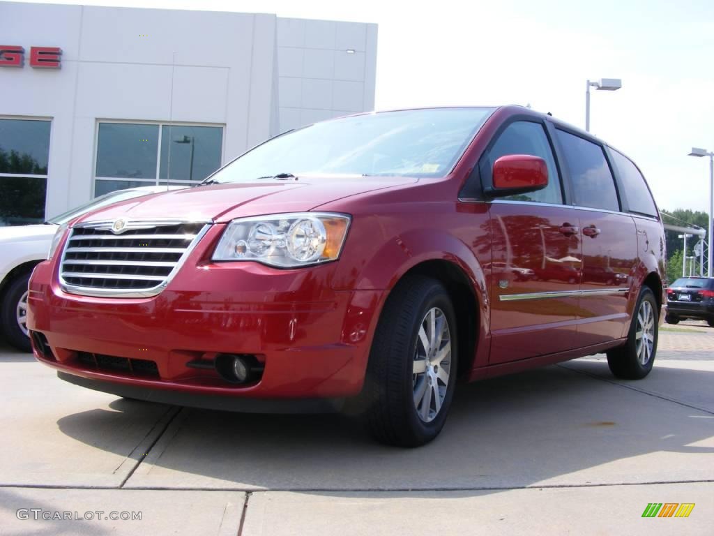 2009 Town & Country Touring - Inferno Red Crystal Pearl / Medium Slate Gray/Light Shale photo #1