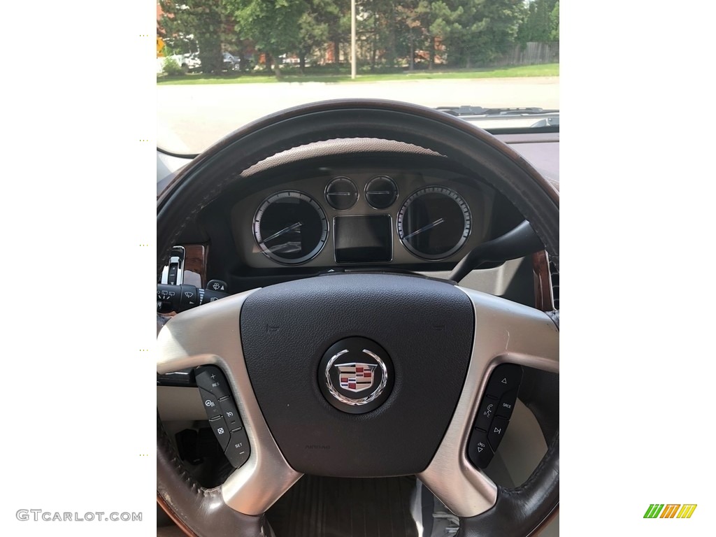 2009 Cadillac Escalade AWD Ebony/Ebony Steering Wheel Photo #138507540