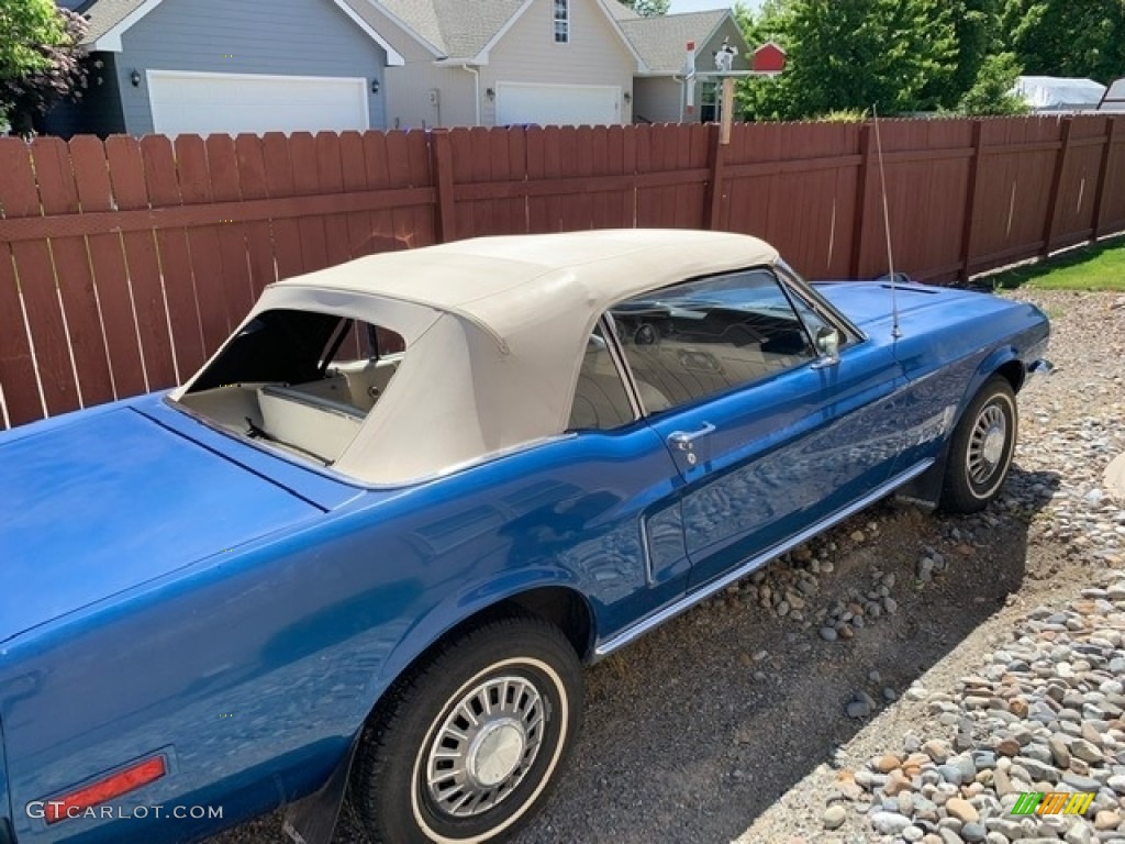 1968 Mustang Convertible - Acapulco Blue Metallic / Parchment photo #10