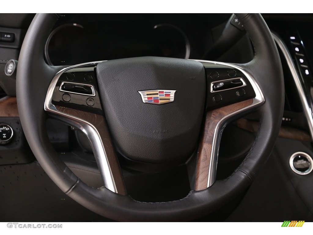 2019 Cadillac Escalade Premium Luxury 4WD Kona Brown/Jet Black Accents Steering Wheel Photo #138524118