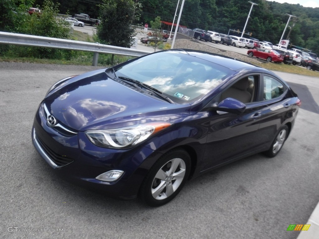 2013 Elantra GLS - Indigo Night / Beige photo #5