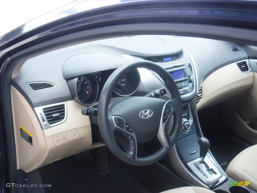 2013 Elantra GLS - Indigo Night / Beige photo #10