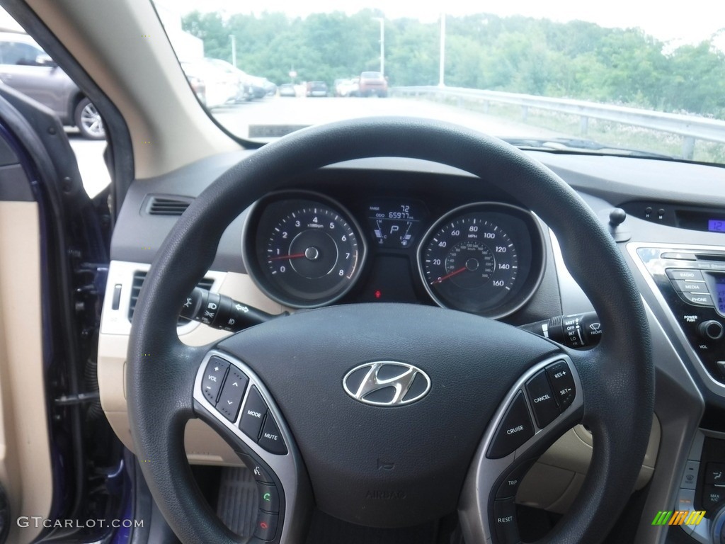 2013 Elantra GLS - Indigo Night / Beige photo #18