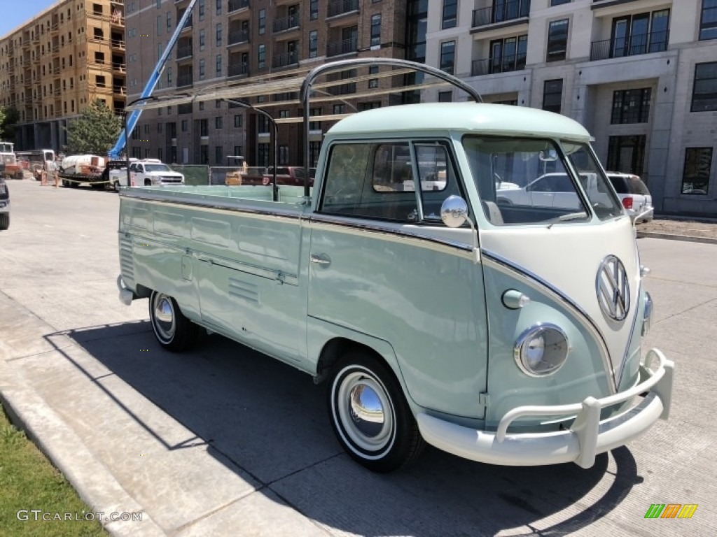Light Green 1958 Volkswagen Bus T2 Transporter Pick Up Exterior Photo #138524832