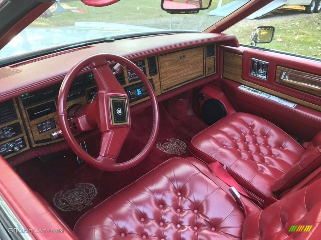 Carmine Red Interior 1985 Cadillac Eldorado Biarritz Convertible Photo #138528213