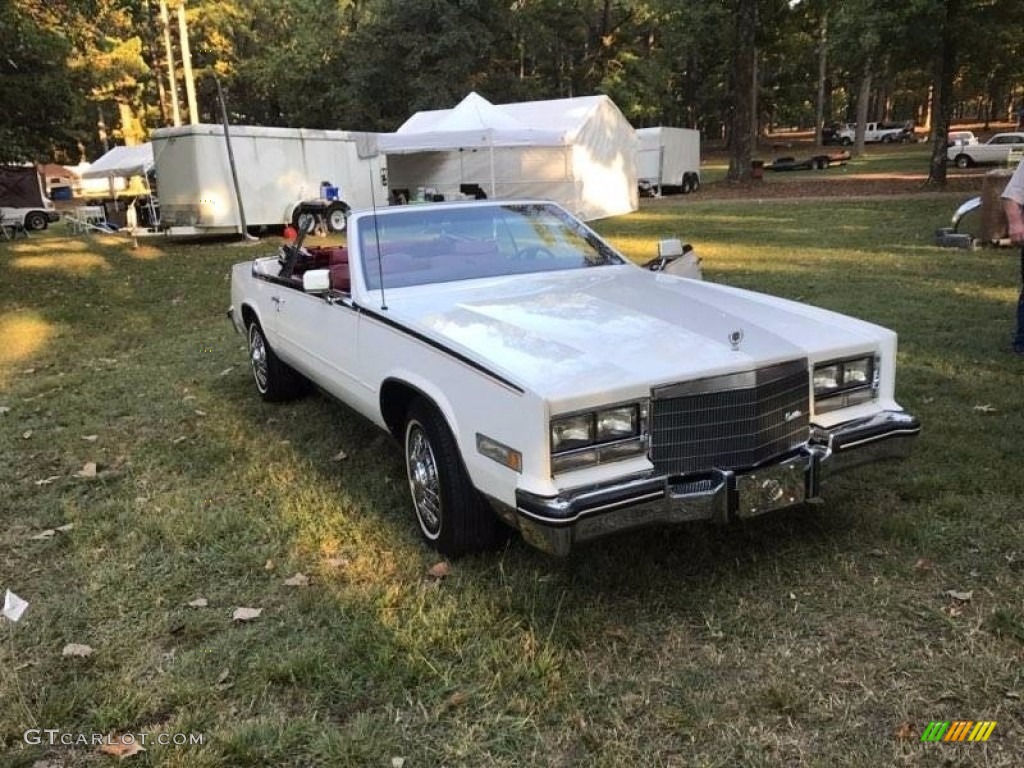 1985 Eldorado Biarritz Convertible - White / Carmine Red photo #8