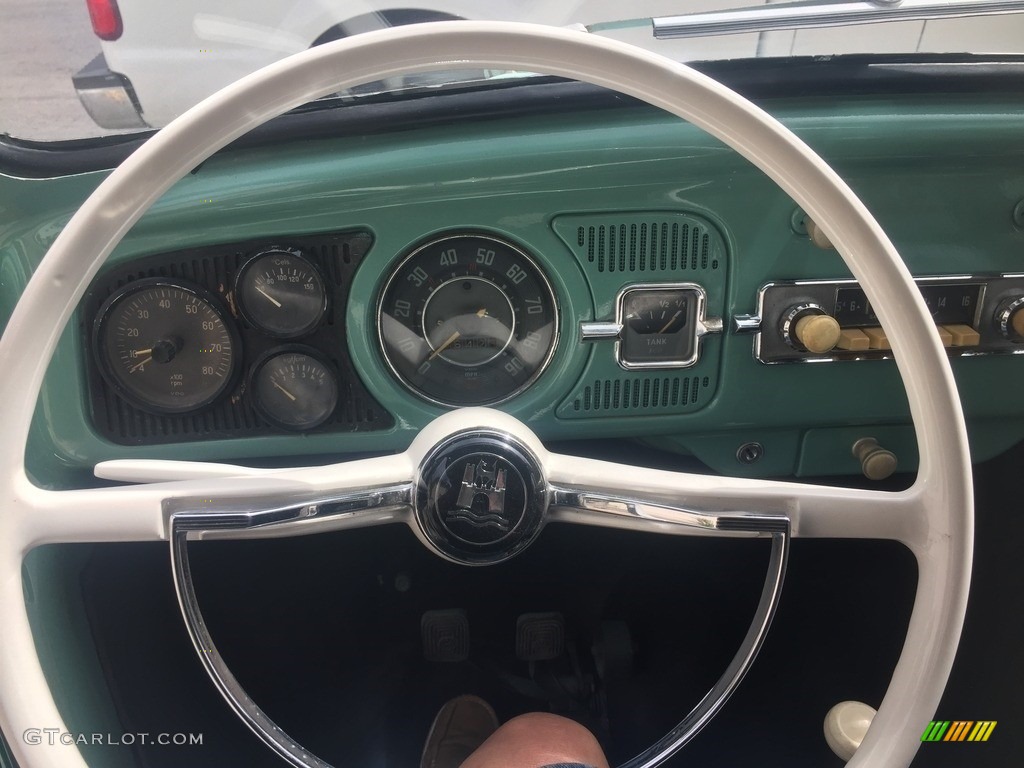 1963 Volkswagen Beetle Coupe White/Green Mint Steering Wheel Photo #138529119