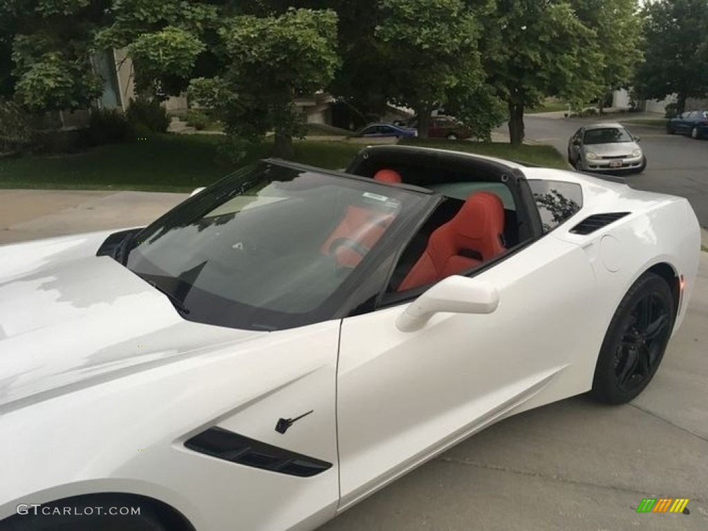 2016 Corvette Stingray Coupe - Arctic White / Adrenaline Red photo #11
