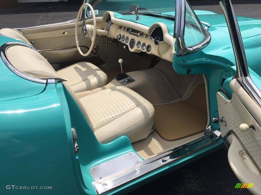 1957 Corvette  - Cascade Green / Shoreline Beige photo #6