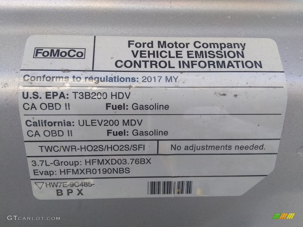 2017 Ford Transit Wagon XLT 350 MR Long Info Tag Photo #138531903