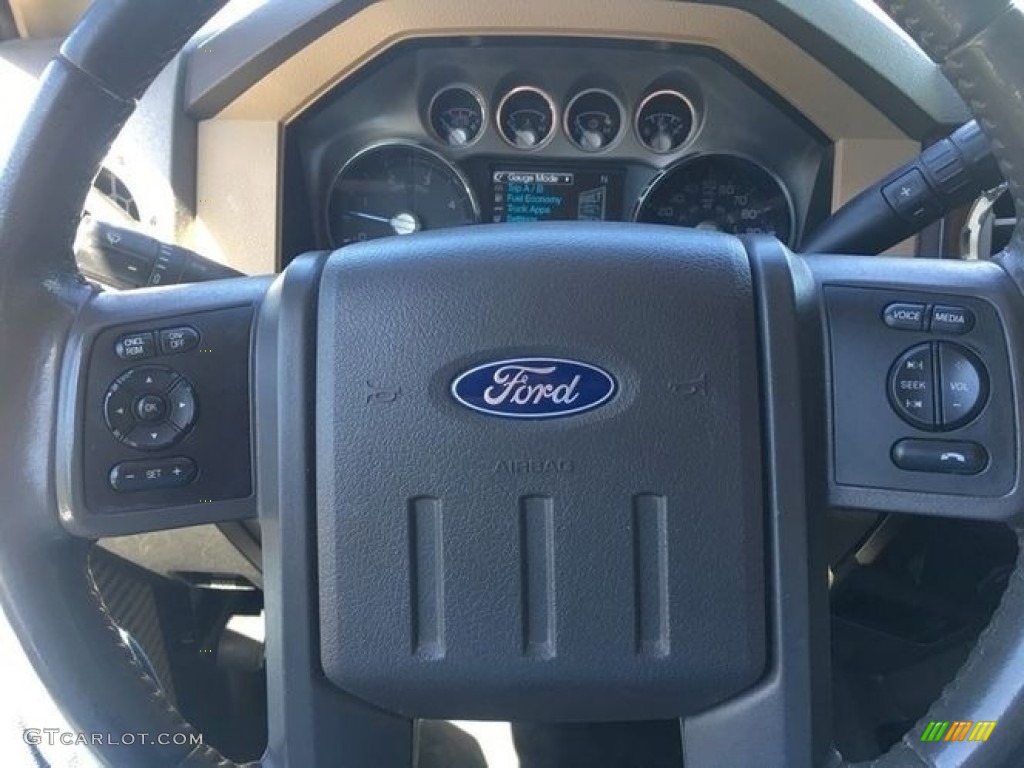 2011 Ford F450 Super Duty Lariat Crew Cab 4x4 Dually Adobe Steering Wheel Photo #138534234