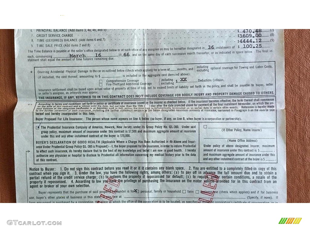 1966 Chevrolet Corvette Sting Ray Convertible Window Sticker Photo #138536040