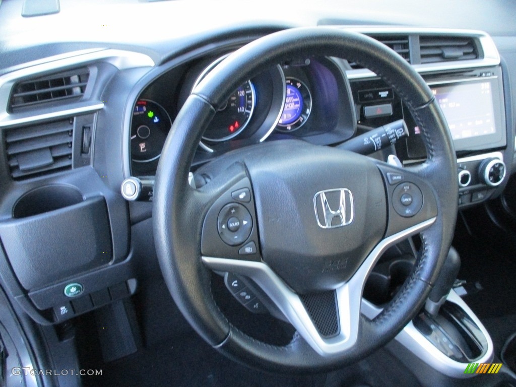 2017 Honda Fit EX-L Black Steering Wheel Photo #138536193