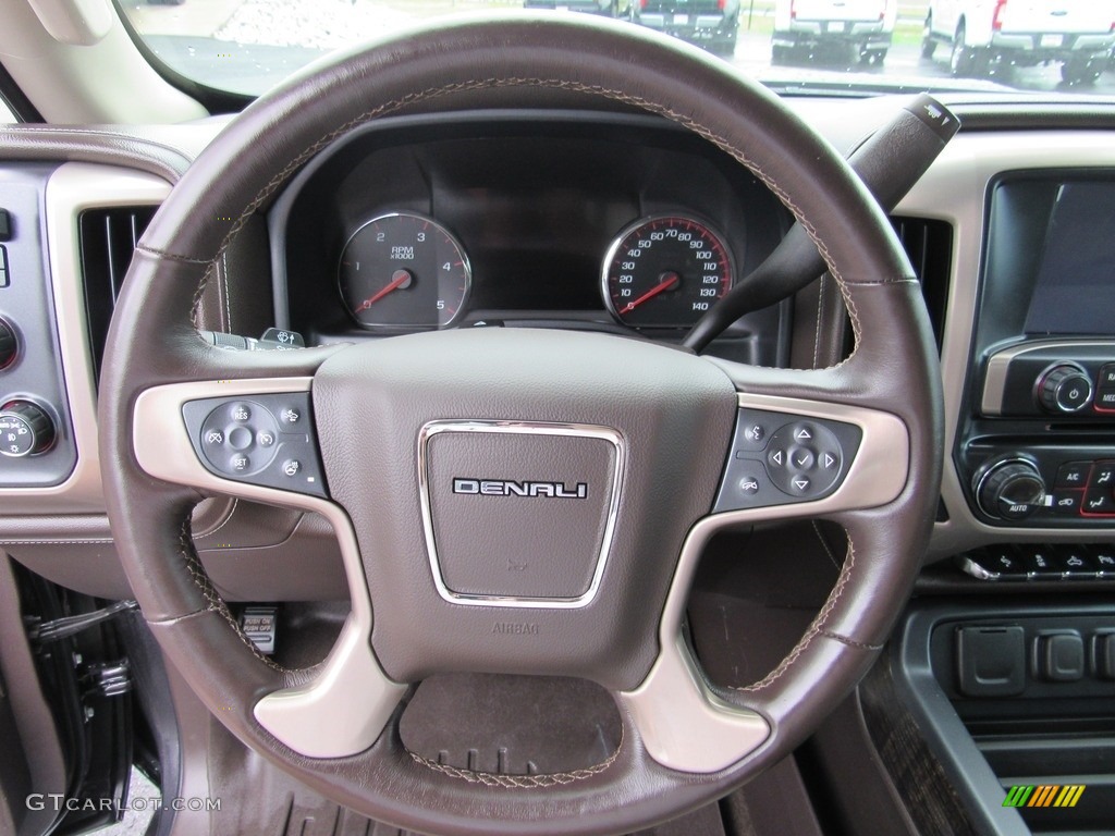 2016 GMC Sierra 3500HD Denali Crew Cab 4x4 Cocoa/Dune Steering Wheel Photo #138539388