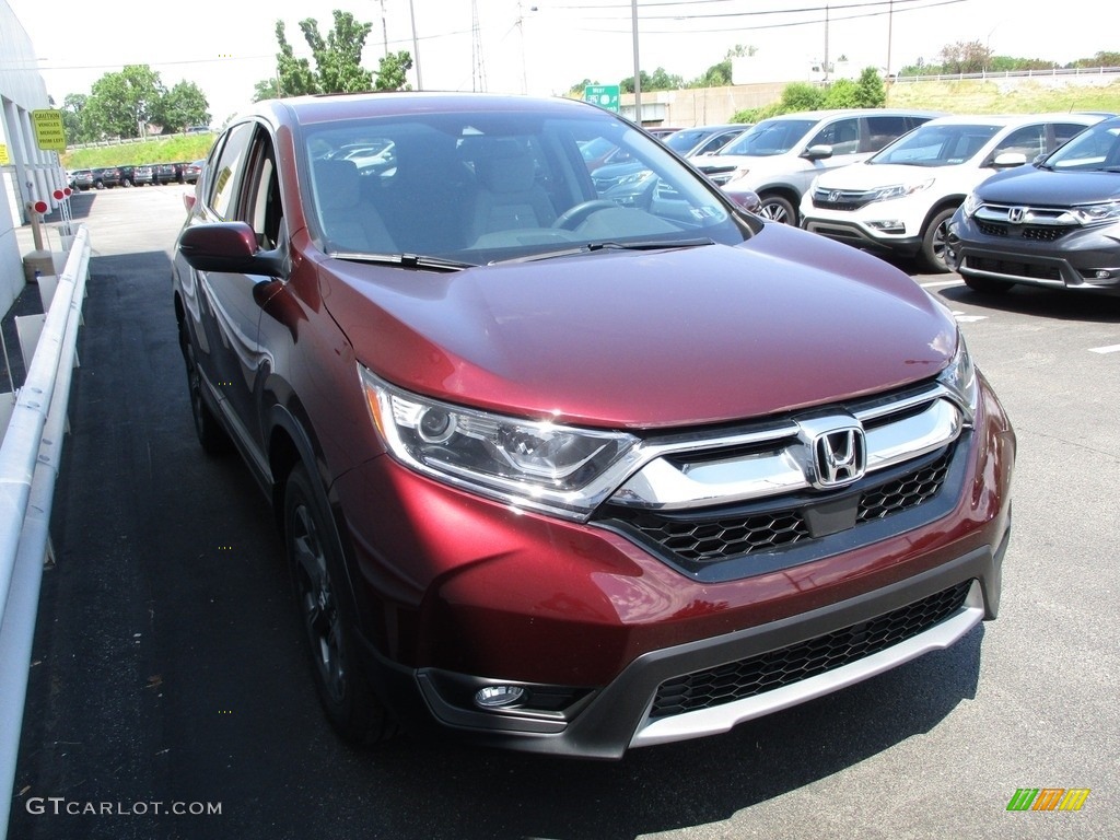 2017 CR-V EX AWD - Basque Red Pearl II / Gray photo #7